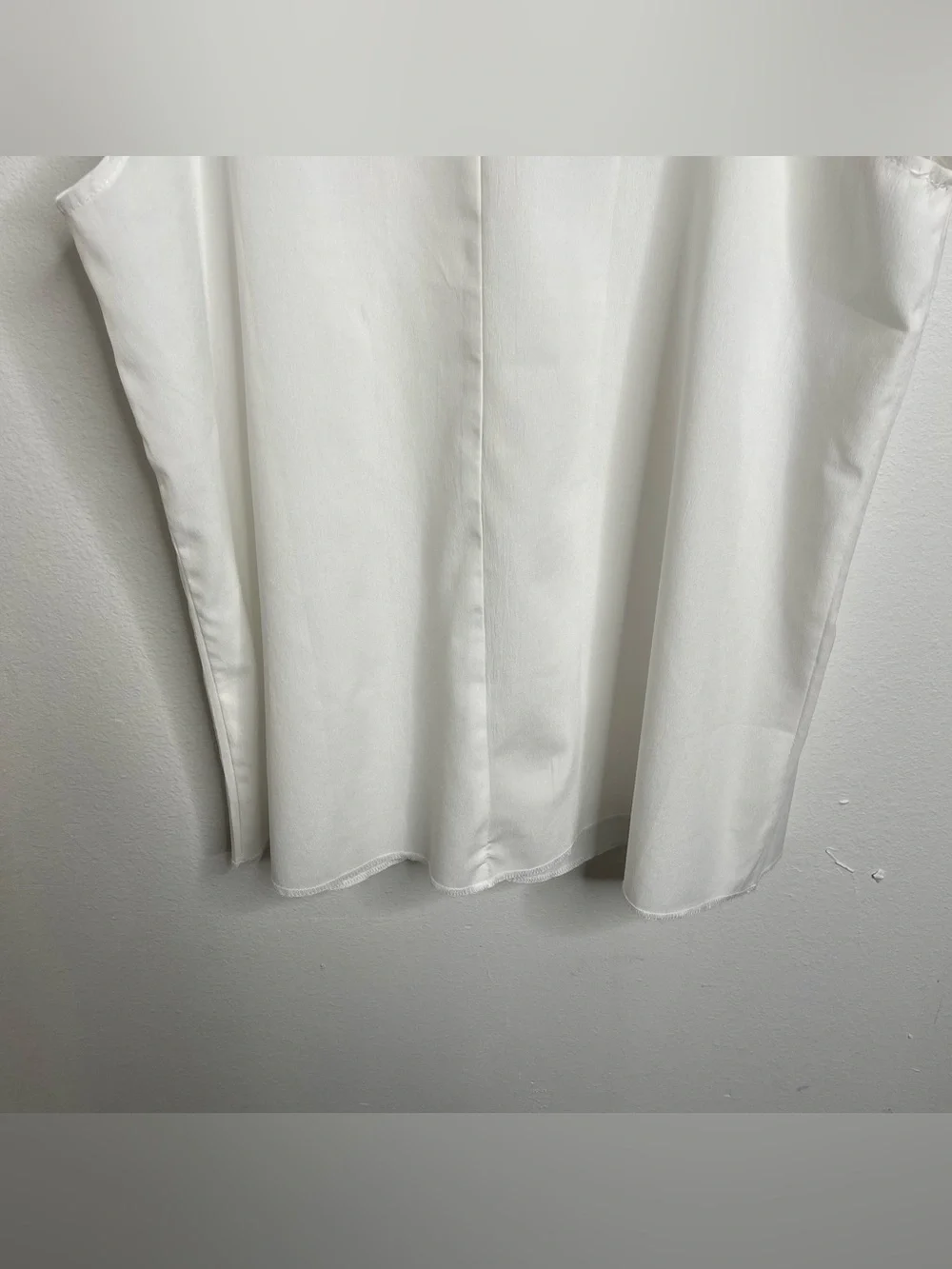 Free People FP One White Slip Cami Tunic Dress L Made in India Sheer Deep V Neck - Picture 15 of 16